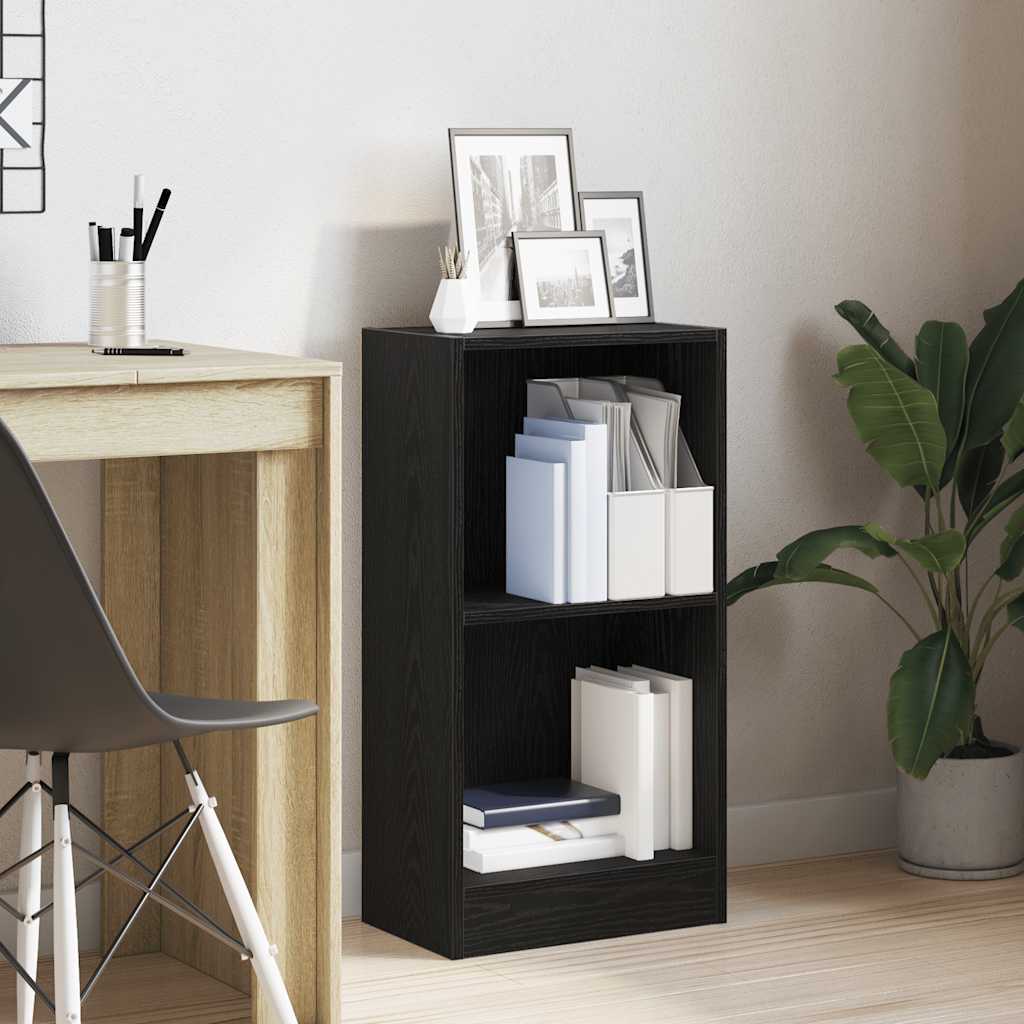 Bookcase Black Oak 40x24x76 cm Engineered Wood